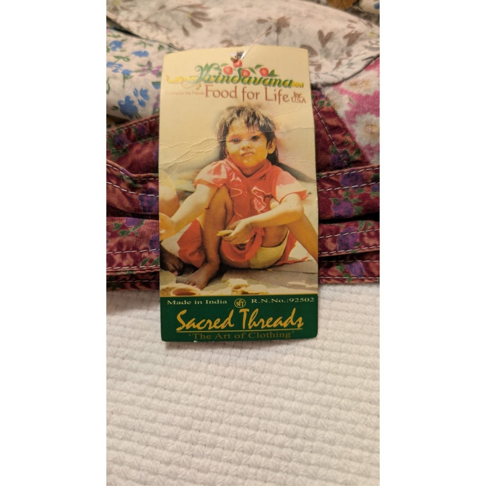 NWT Vtg Sacred Threads Patchwork Overalls CottageCore Boho Artsy Lagenlook Small - Picture 8 of 16